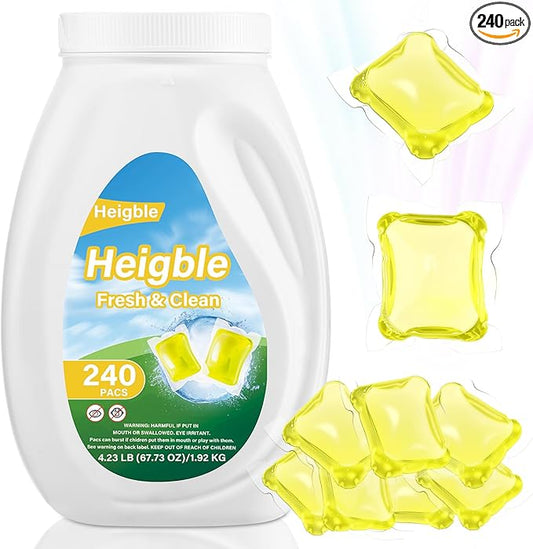 240 Count Laundry Detergent Pods Bulk Laundry Detergent Soap Pacs Ultra Concentrated for Clean Clothes Stain Fighting Fresh Scent (Freesia Scent)