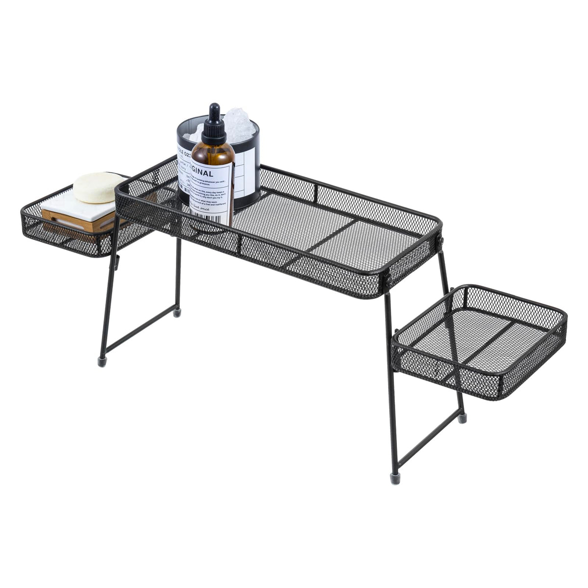 MyGift Over the Sink Shelf, 3-Tier Black Metal Kitchen - Image 1