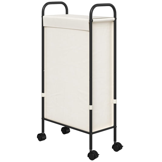 Slim Laundry Hamper with Lid & Wheels, 50L Rolling Laundry Basket - Image 1