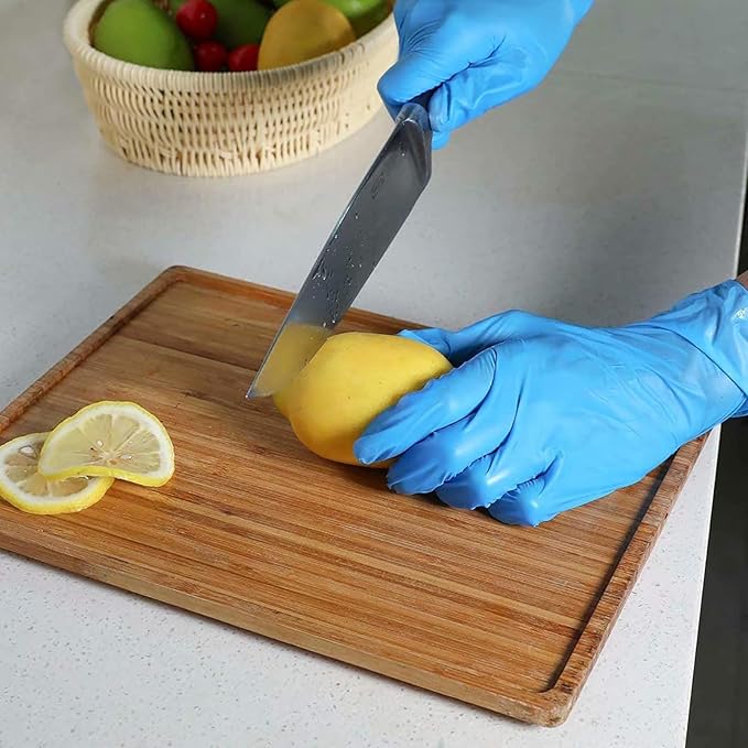Disposable Gloves Large, Nitrile and Vinyl Blend Material Gloves, Latex Free, 4 Mil,1000 Pc. Food Grade Glove for Cleaning, Food Prep, Hair Dye, Tattoo, Blue