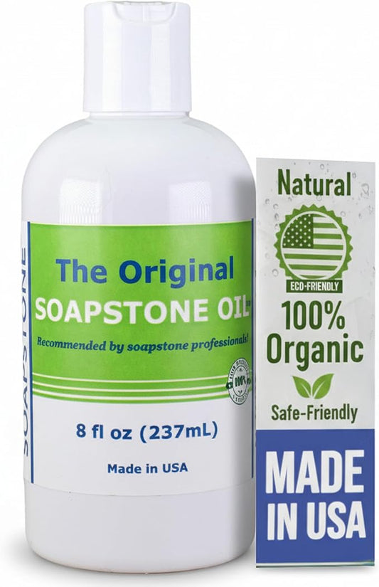 The Original Soapstone Oil | All Natural Food-Safe Blend (NO Mineral Oil) for Soapstone Countertops – Enhances & Darkens Stone, Low-Maintenance Easy to Apply (8oz)