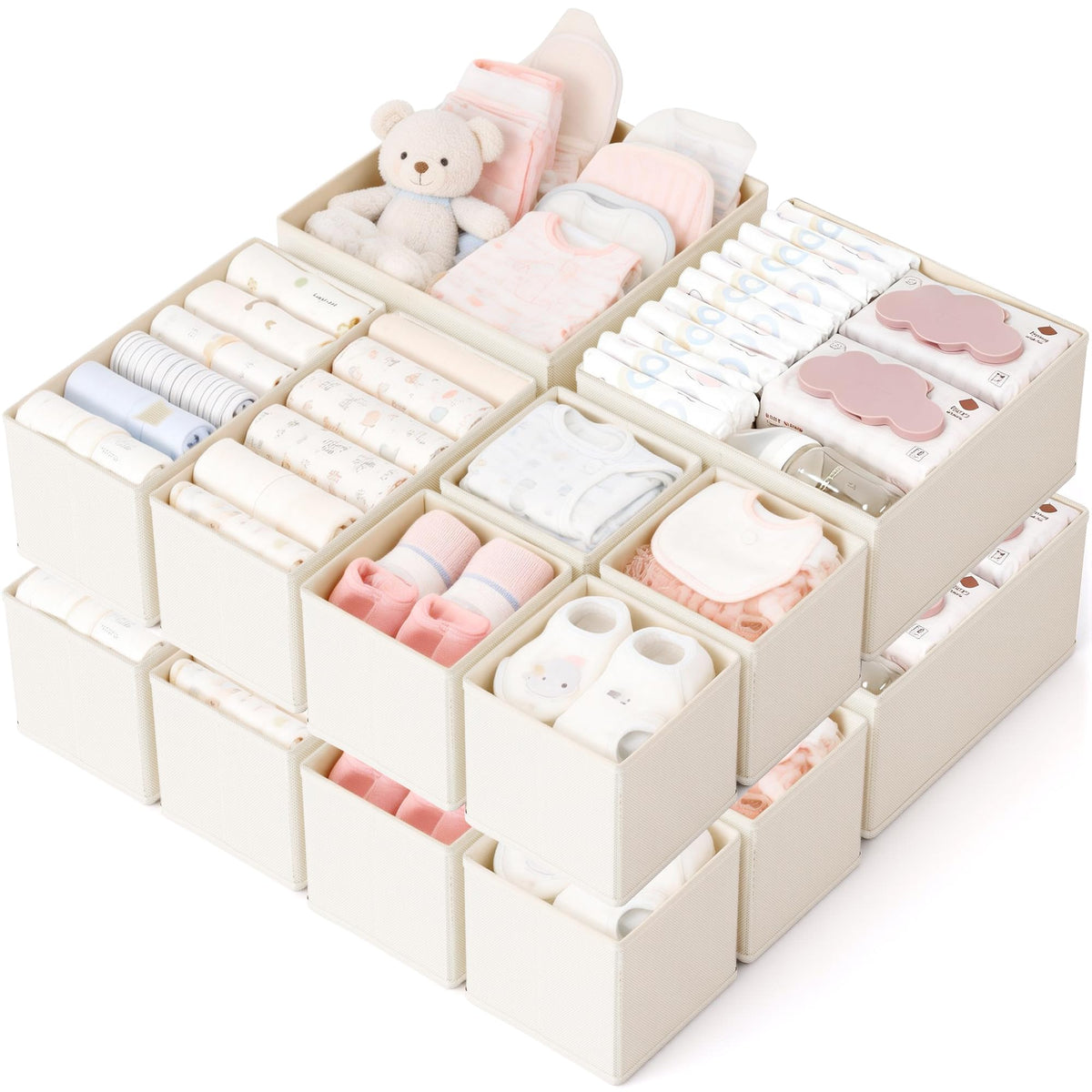 Drawer Organizer, 16 Pack Baby Dresser Organizer for Nursery - Image 1