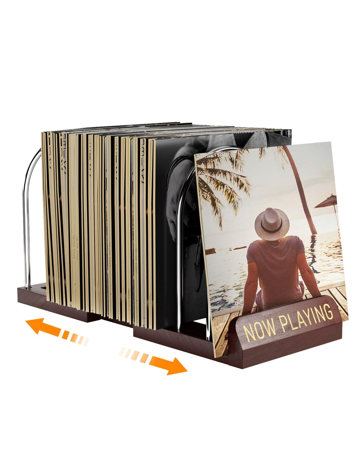 HULISEN Expandable Vinyl Record Holder, Now Playing Vinyl - Image 1