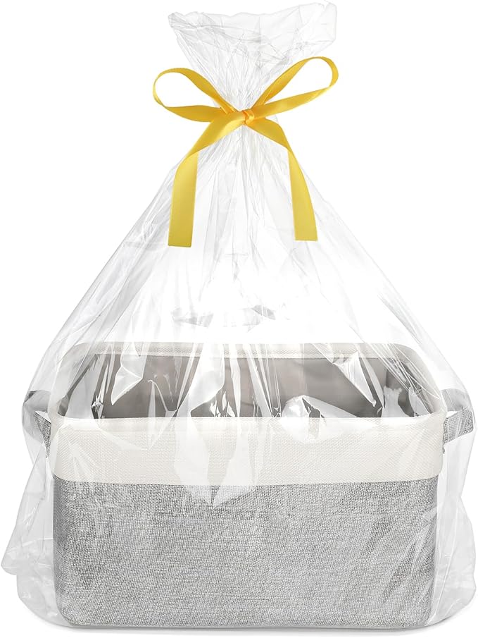 Lukeline Storage Baskets with Gift Bags and Ribbons, 15.5"X 11.6" X 9.4" Storage Basket Gifts Empty for Nursery Living Room Shelves Shower Gift Decorative Baskets for Organizing (Style 1)