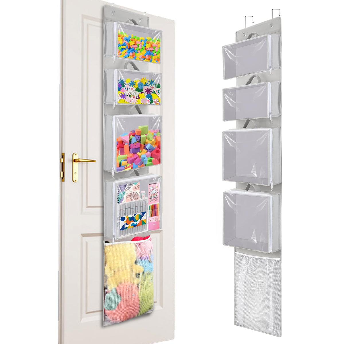 Over Door Toy Organizer, Hanging Stuffed Animal Storage - Image 1