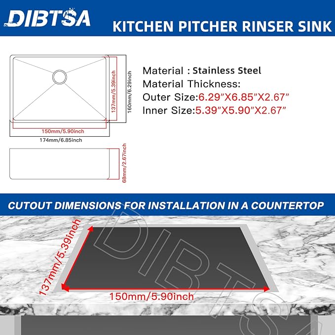 Pitcher Rinser , DIBTSA Automatic Glass Cup Washer , 304 Stainless Steel Coffee Milk Tea Cup Cleaner, for Home Kitchen Hotel Bar Restaurant (6.9x6.3x2.6 Inch)