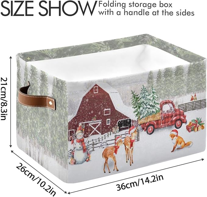 Christmas Rectangular Storage Basket Organizer Bin Shelf Baskets For Clothes Gifts For Home Office Dorm