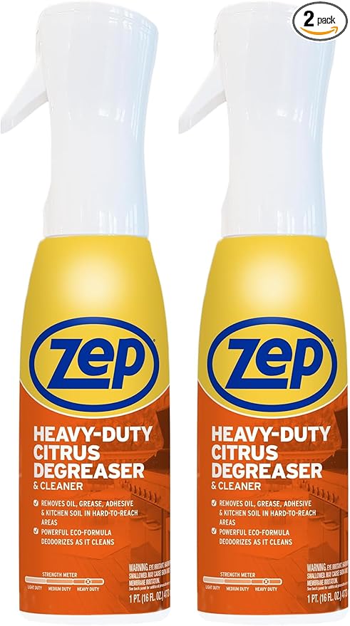 Zep Heavy Duty Citrus Degreaser and Cleaner Mist -16 fl oz ZUCIT20 - Removes Oil, Grease, Adhesive & Kitchen Soil, In Hard-To-Reach Areas, (Pack of 2)