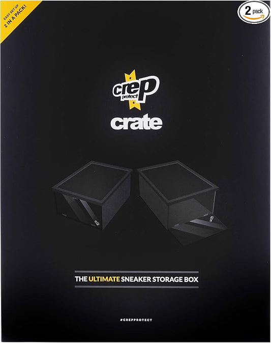 Crep Protect - Crate, Shoe/Sneaker/Trainer Stackable Storage Drop Front Box with Clear Door