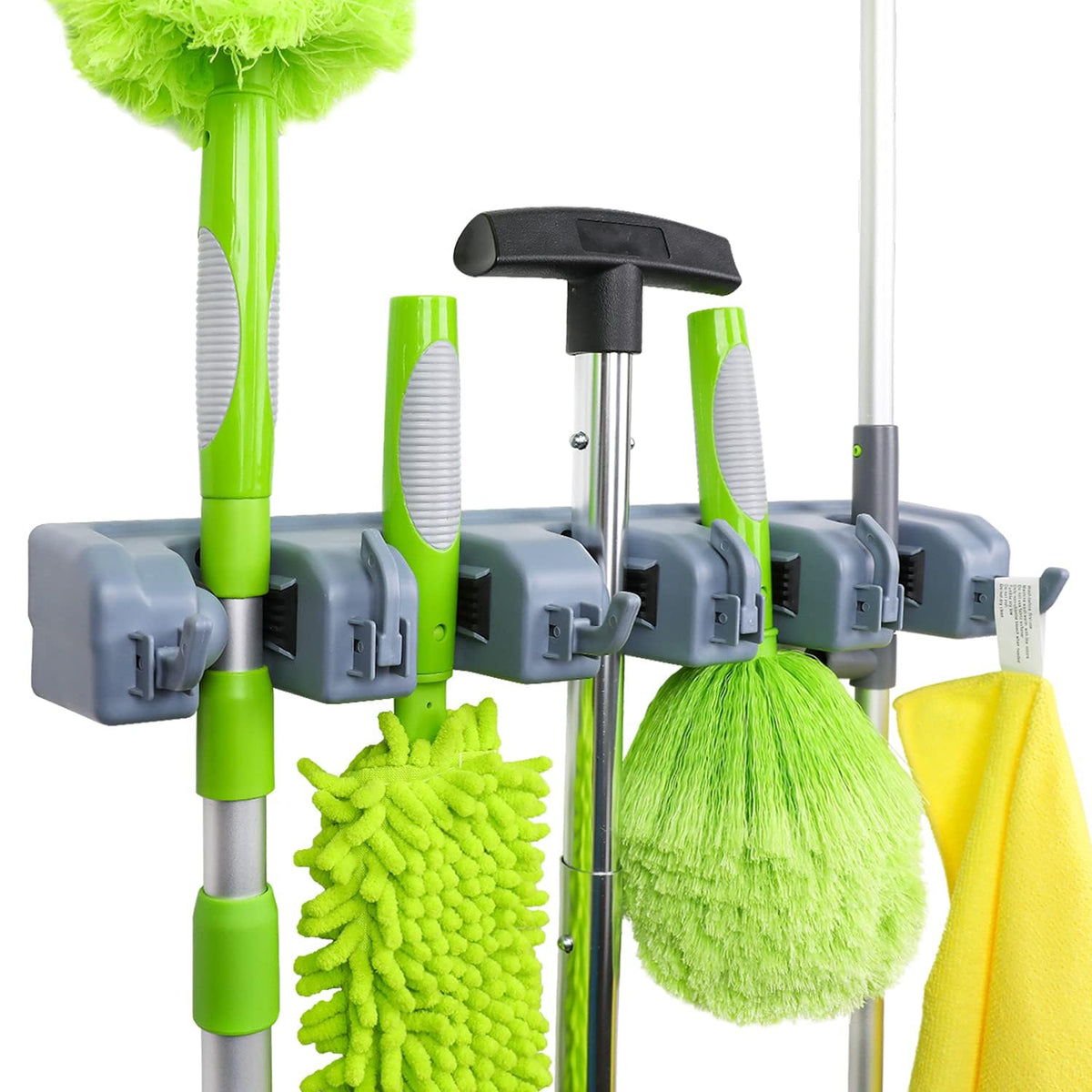 Amazon Basics Rectangular Heavy Duty Wall Mount Broom and Mop - Image 1