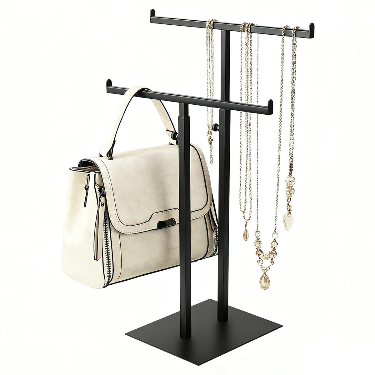 Purse Display Stand Jewelry Towers, Black Double T-S | All Products - Image 1