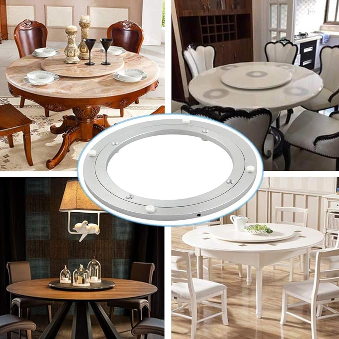 Aluminum Heavy Duty Lazy Susan Rotating Turntable Bearing Swivel Plate Hardware for Dining-Table (24 inch (16mm))