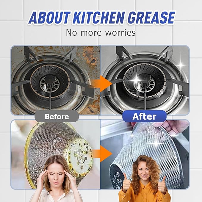 Kitchen Heavy Oil Cleaner, 2025 New All Purpose Kitchen Heavy Oil Cleaning Agent, Grease Remover, Multipurpose Kitchens Cleaner Spray for Countertops, Ovens, and Appliances (2PCS)