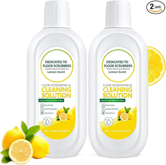 Multi-Surface Floor Cleaning Solution Compatible with Tineco iFLOOR 2/3/5 & FLOOR ONE S3/S5/S6/S7 PRO (No Steam), Suitable for All Cordless Wet/Dry Vacuum Mops (2 Bottle, Lemon)