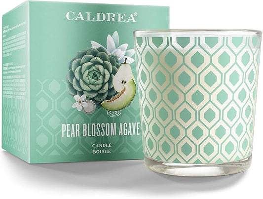 Caldrea Scented Candle, Made With Essential Oils And Other Thoughtfully Chosen Ingredients, 45 Hour Burn Time, Pear Blossom Agave Scent, 8.1 Oz