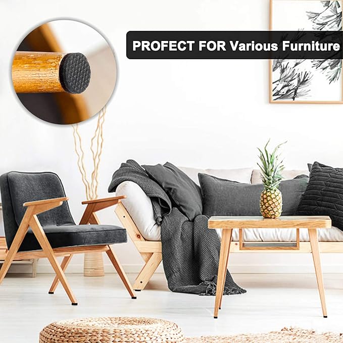 Yelanon Non Slip Furniture Pads -36 pcs 1’’Furniture Grippers, Non Skid Furniture Legs,Self Adhesive Rubber Furniture Feet, Anti Slide Furniture Hardwood Floor Protector for Keep Furniture Stoppers