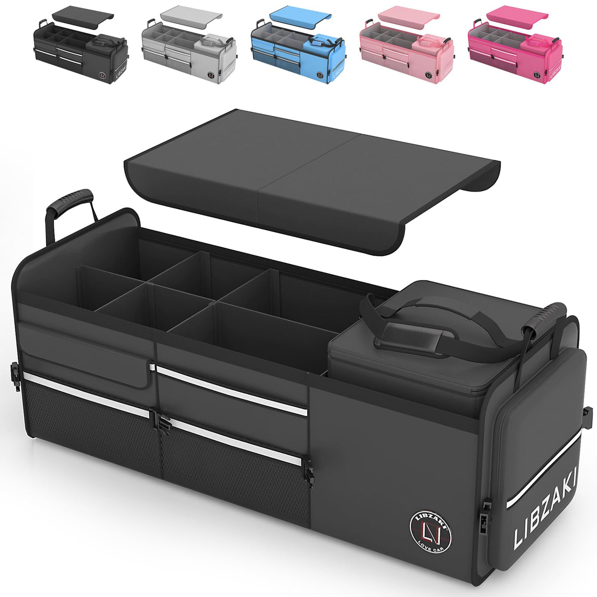 LIBZAKI Oversize 4 in 1 Car Trunk Storage Organizer, Multi - Image 1