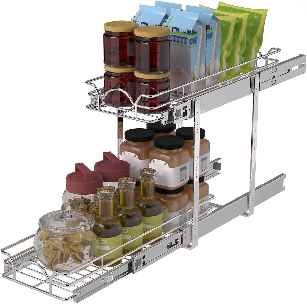 OCG 2 Tier Pull Out Cabinet Organizer (9.5" W x 21" | All Products - Image 1