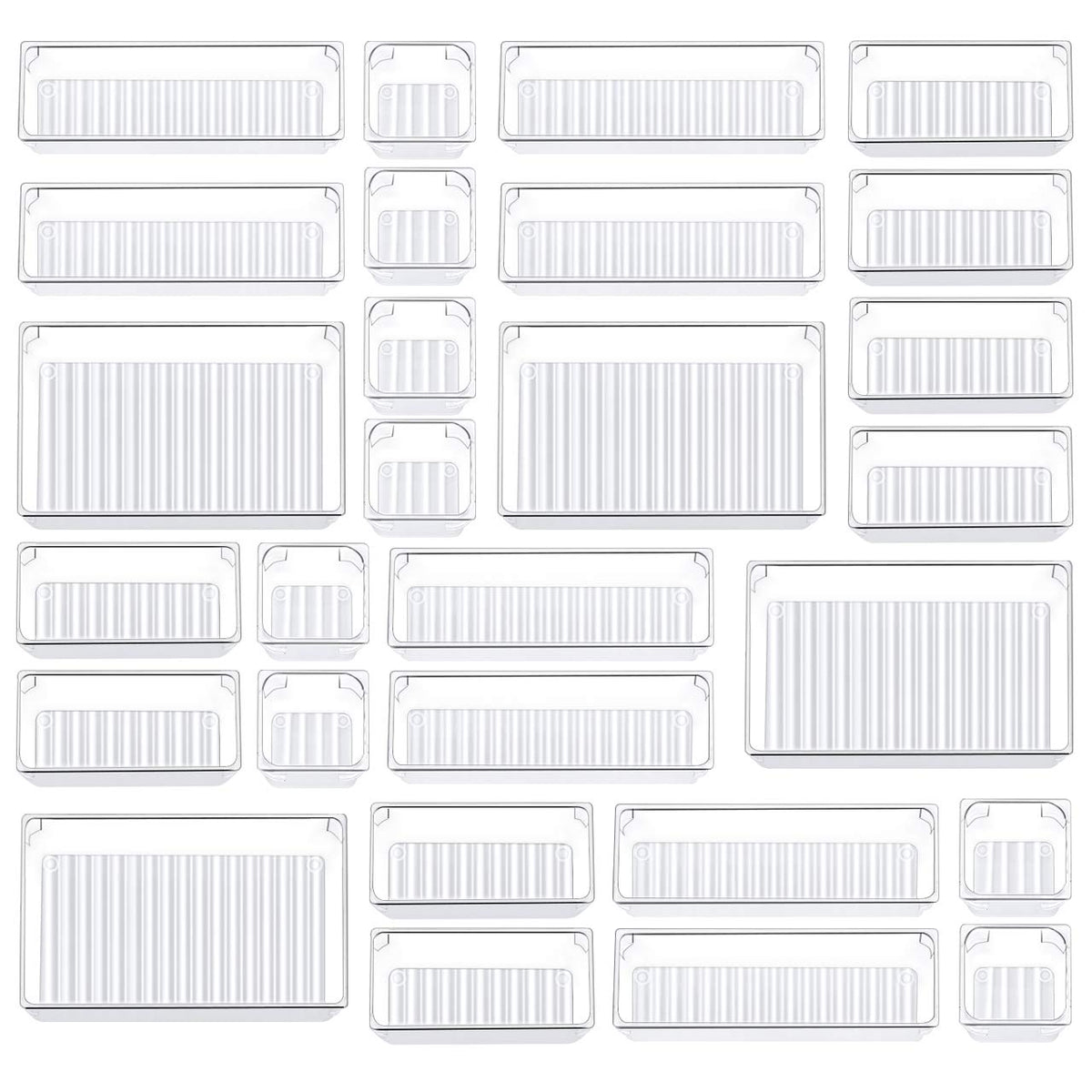 Kootek 28Pcs Drawer Organizer Set, 4-Size Bathroom Tray Makeup - Image 1