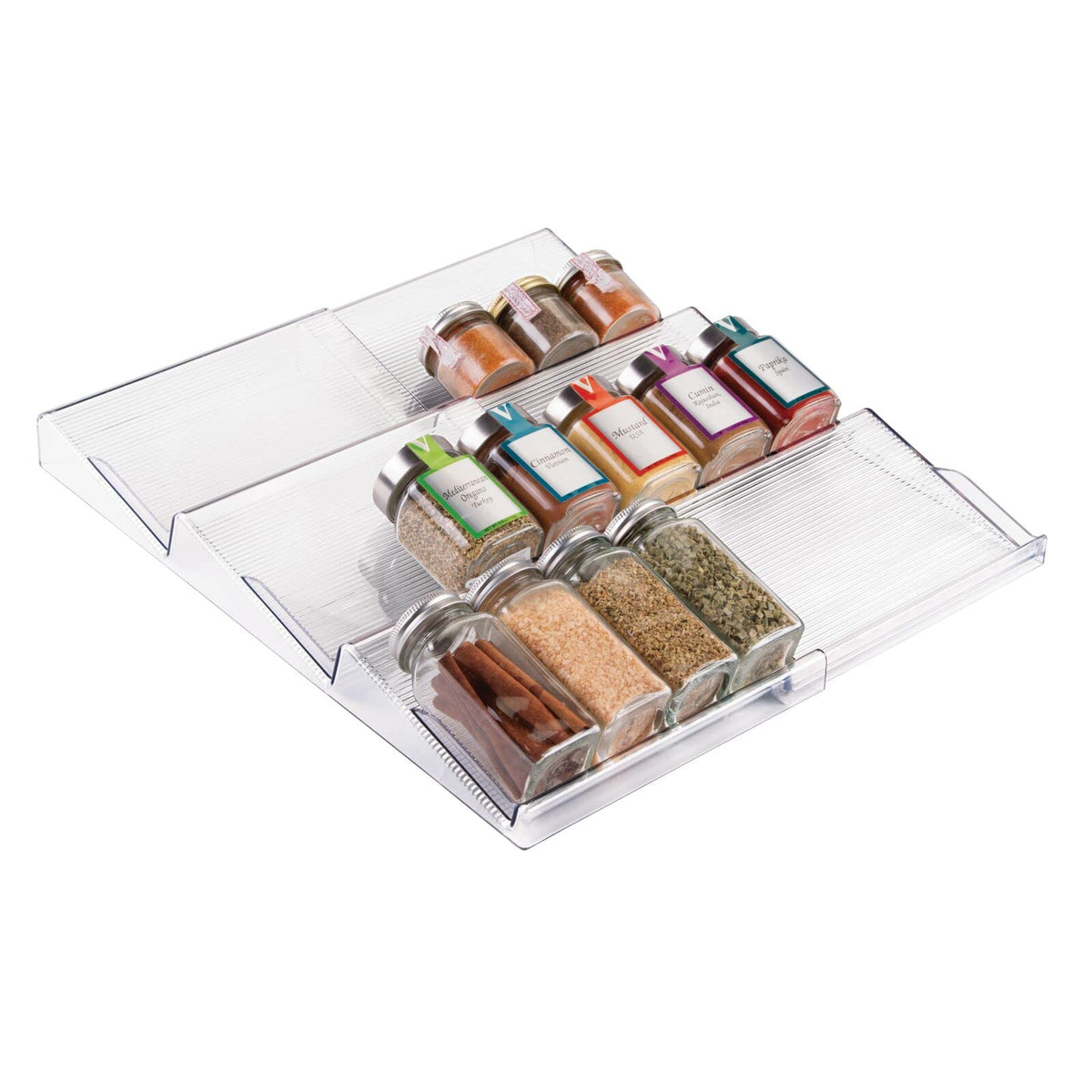 mDesign Expandable Plastic Deluxe Spice Rack, Drawer - Image 1