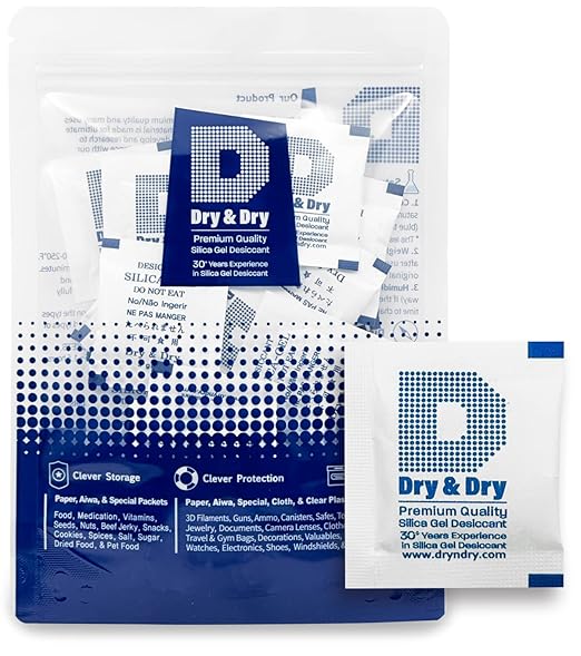 Dry & Dry 3 Gram [30 Packets] Silica Gel Packets Silica Gel Desiccants, Silica Gel Packs - Rechargeable (Food Safe) Silica Gel Packets, Silica Packets
