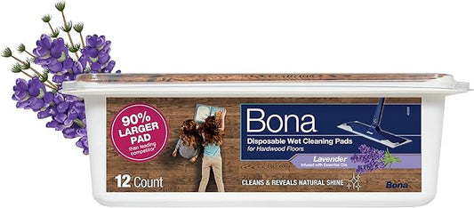 Bona® Disposable Wet Cleaning Pads for Hardwood Floors,Lavender Scent,(Pack of 6)