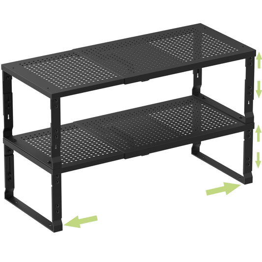Heavy-Duty Adjustable Metal Shelf Organizer - Expandable & - Image 1