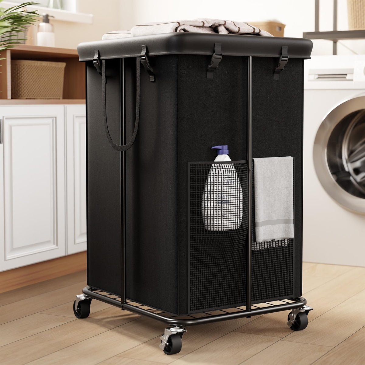 150L Large Laundry Hamper with Wheels, Rolling Laundry Basket - Image 1