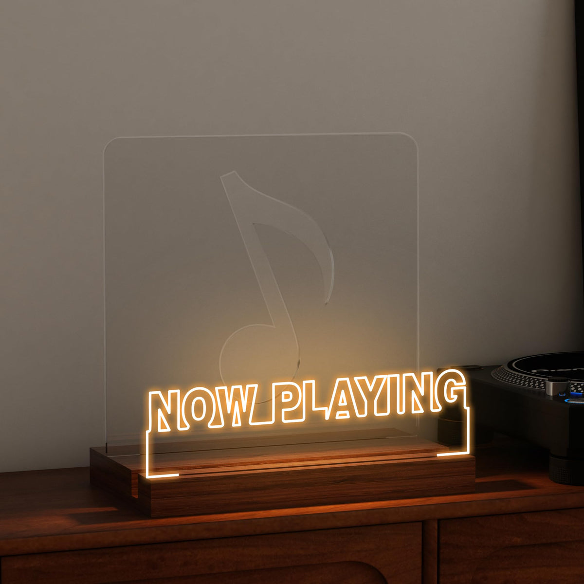 CoolGift Mart Now Playing Vinyl Record Stand, Light up Record - Image 1