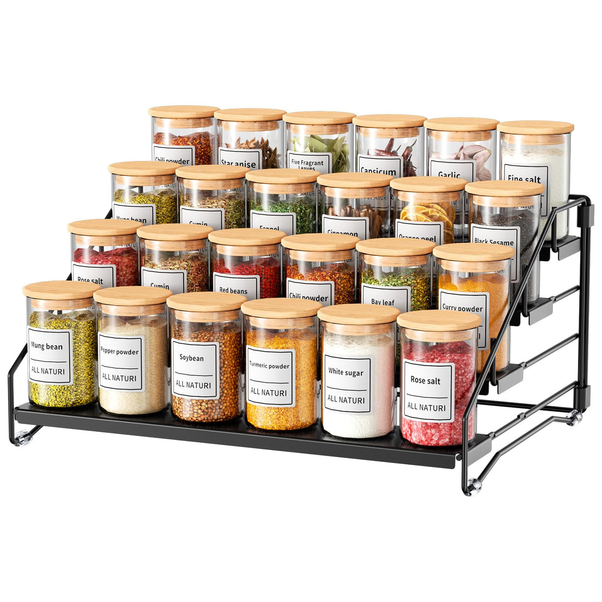 4 Tier Spice Rack Organizer for Cabinet, Depth | Spice Racks & Pantry - Image 1