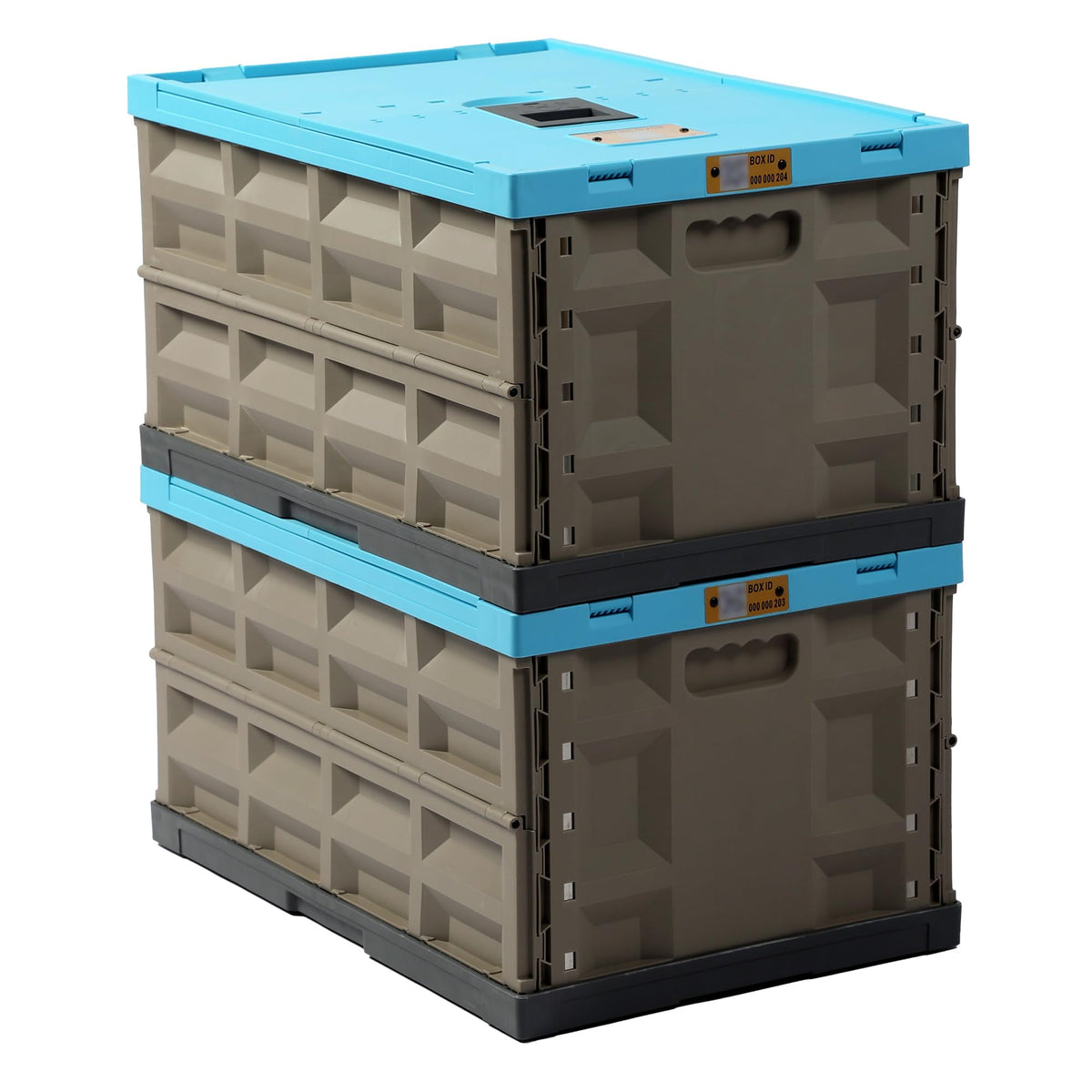 Heavy Duty Collapsible Storage Bins with Attached Lids - Image 1