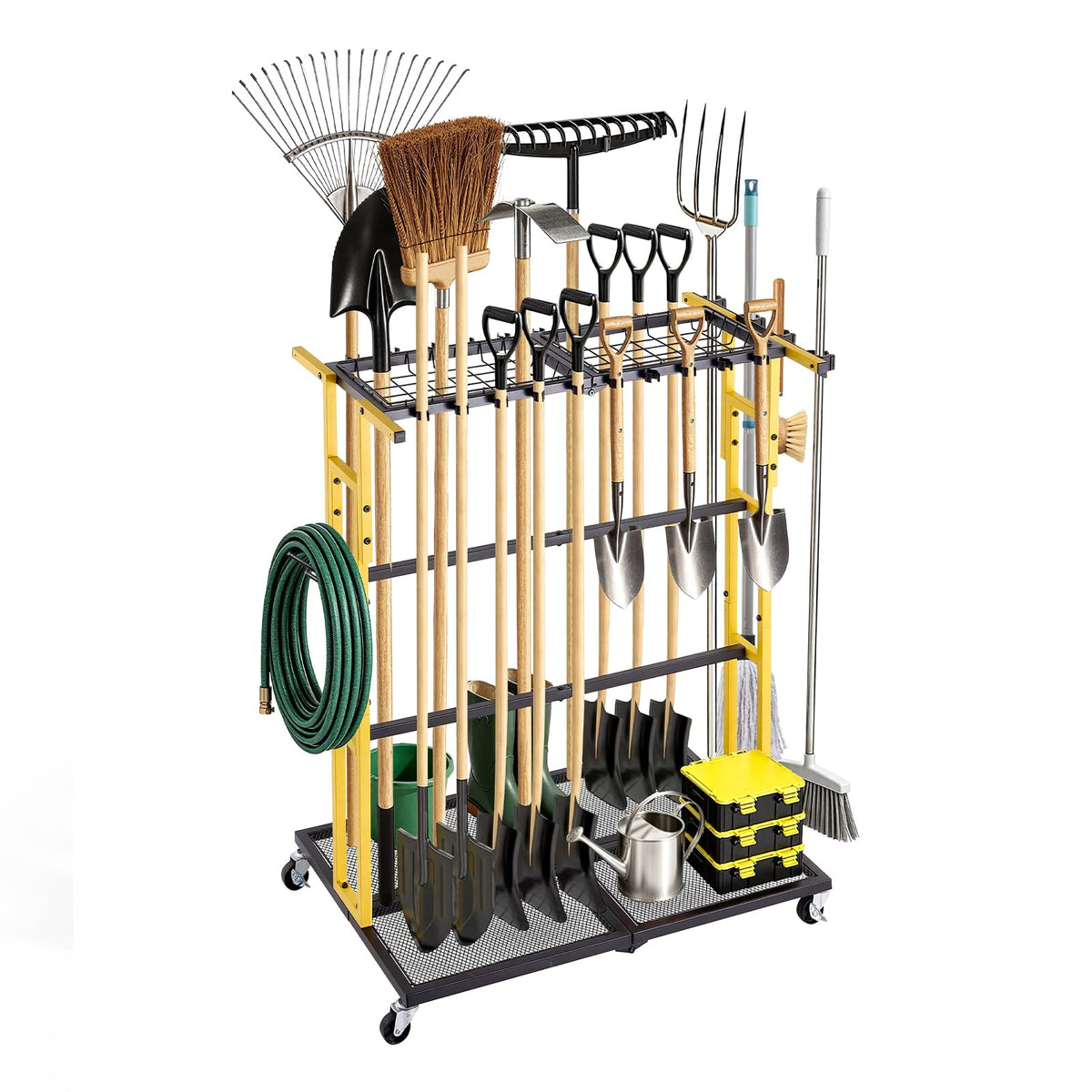 VEVOR Garden Tool Organizer with Wheels, Large Metal Garage - Image 1