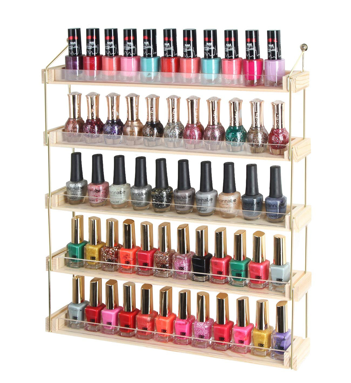 J JACKCUBE DESIGN Wall Mount Gold Metal and Wood Nail Polish - Image 2