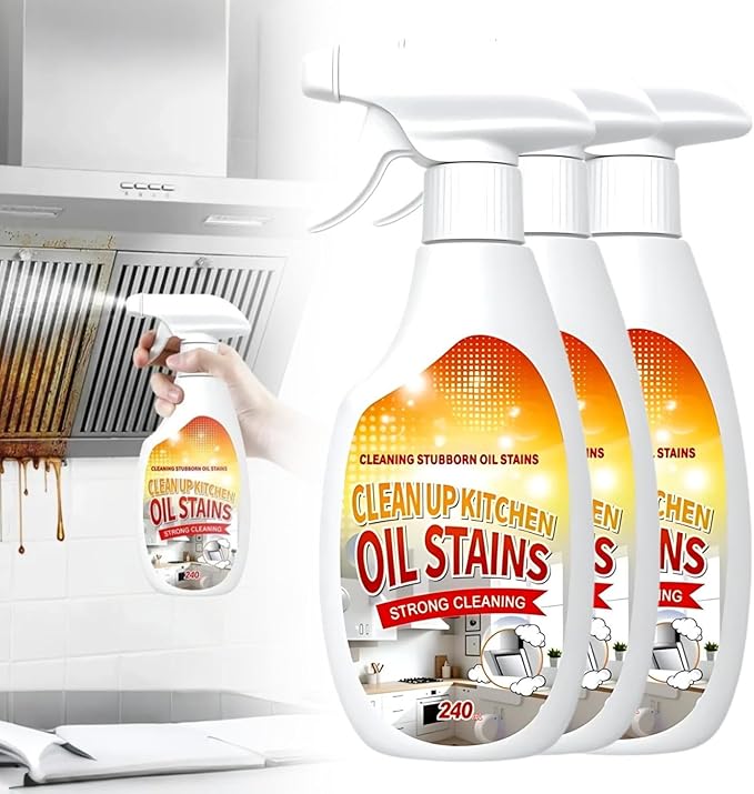 Heavy Duty Degreaser Spray, Multipurpose Foam Cleaner for Kitchen, Oven, Grill & Stovetop, Powerful Oil Stain Remover for Restaurants & Home Chefs, No-Rinse Non-Toxic Formula (3)