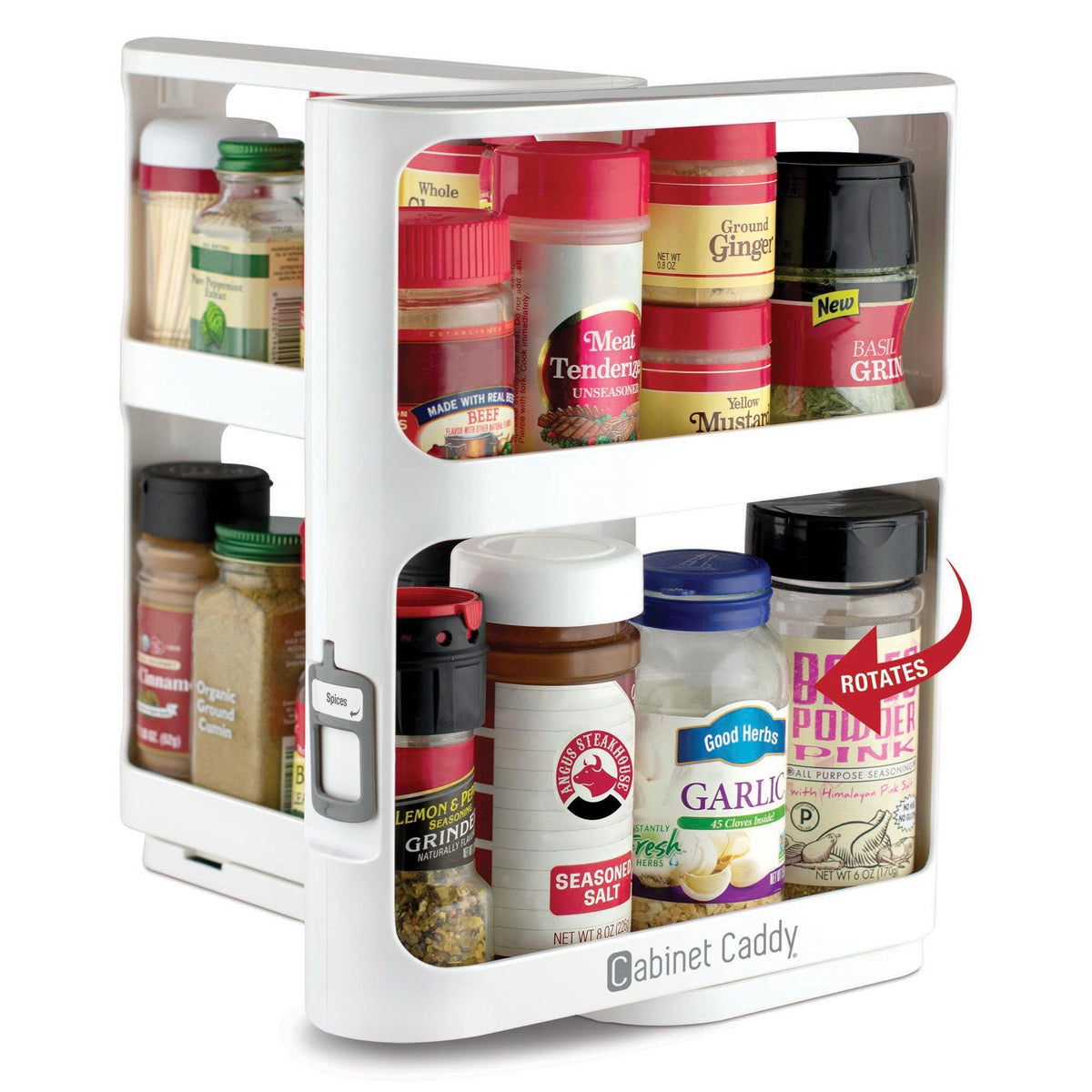 Cabinet Caddy Spice Rack Organizer for Cabinet, Pull & Rotate - Image 1