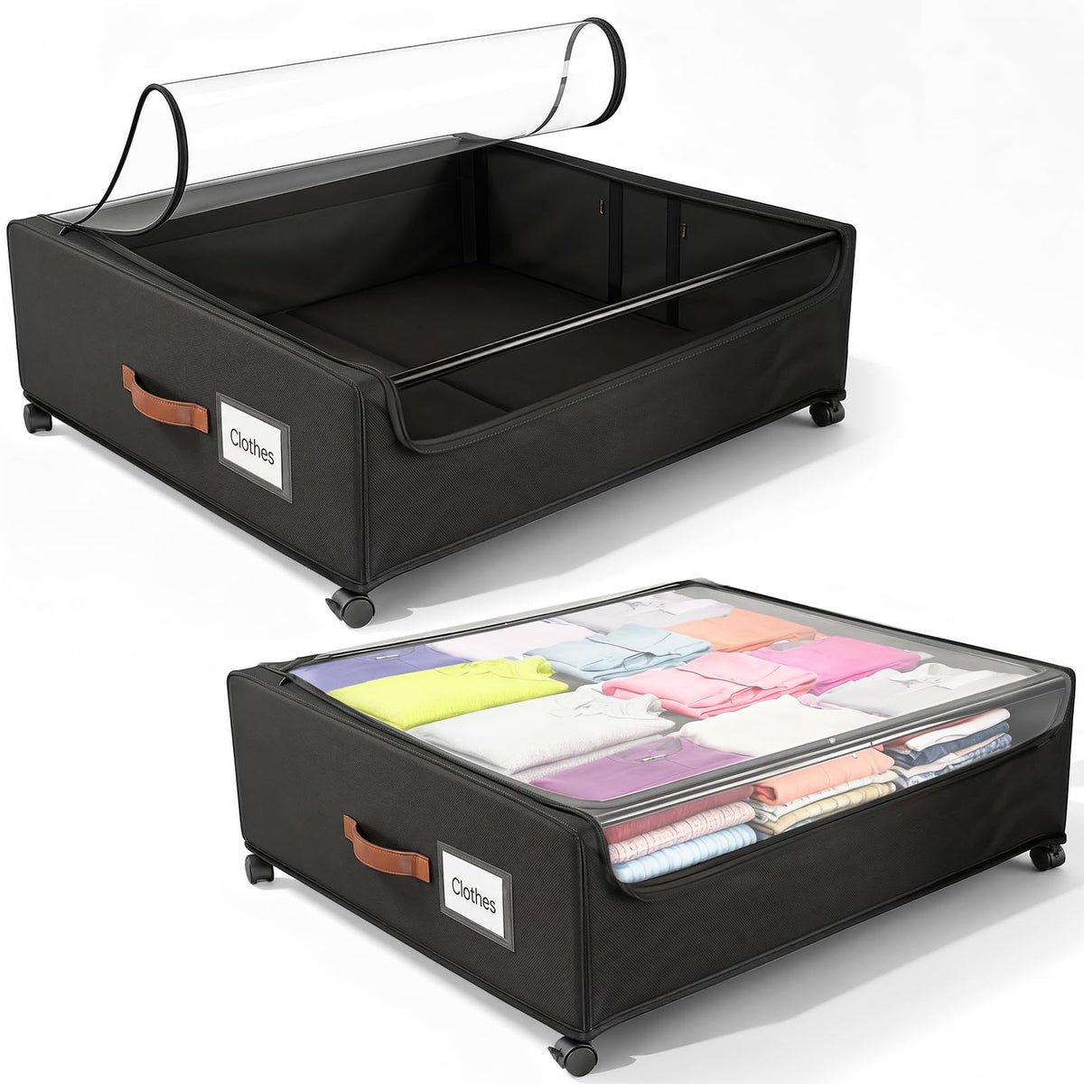 100L Extra Large Under Bed Storage with Wheels, 9.5" Extra - Image 1