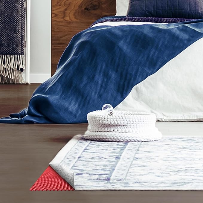 Veken 3x5 Ft Rug Pad Gripper for Hardwood Floors, Non Slip Red Rug Pads for Area Rugs, Thick Rug Grippers for Tile Floors, Under Carpet Anti Skid Mat, Keep Your Rugs Safe and in Place