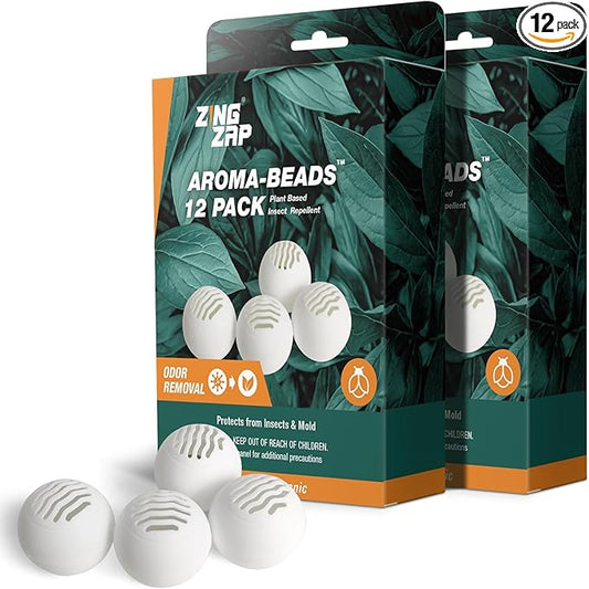 Odor Deodorizer & Insect Repellent Balls, 12-Pack, Plant-Based, All-Natural Scent, Bug & Moth Deterrent for Shoes, Gym Bags, Drawers, & Lockers, Freshens and Protects