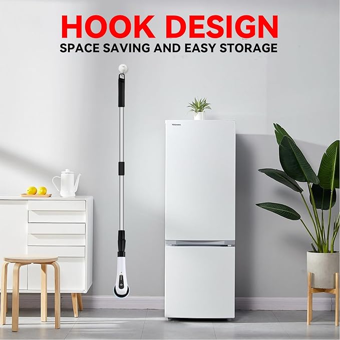 Electric Spin Scrubber, Cordless Handheld Adjustable Cordless Shower Cleaning Brush, 25W Smart Power Shower Cleaning Brush, Low Noise Power Shower Scrubber for Bathroom