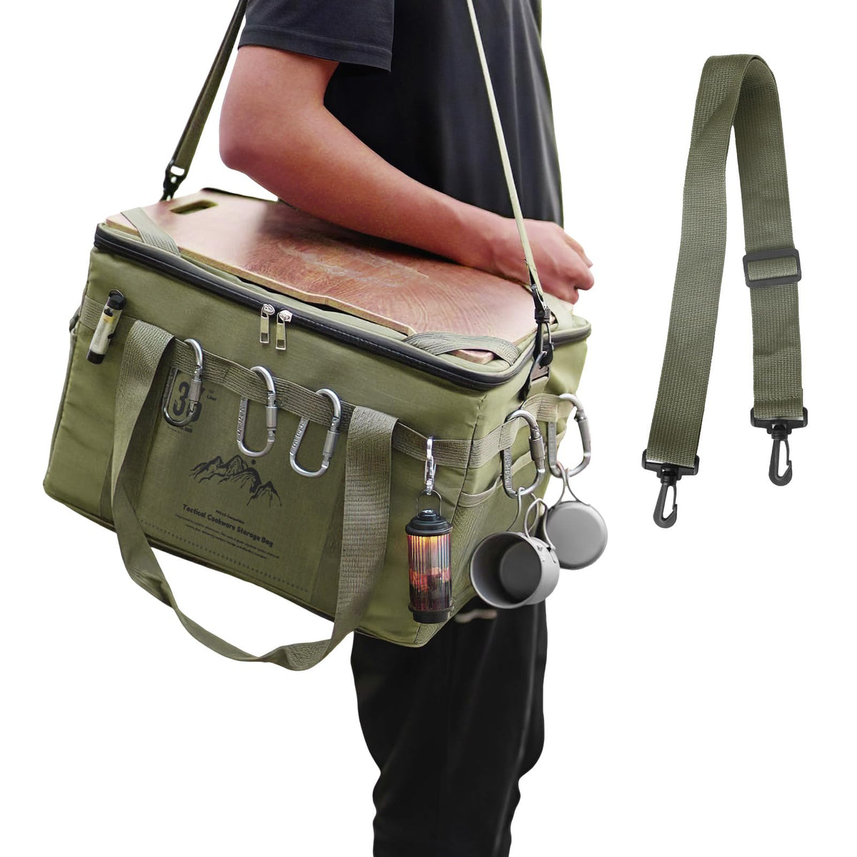 36L Tactical Camping Storage Tote Bag, Green Kitchen - Image 1