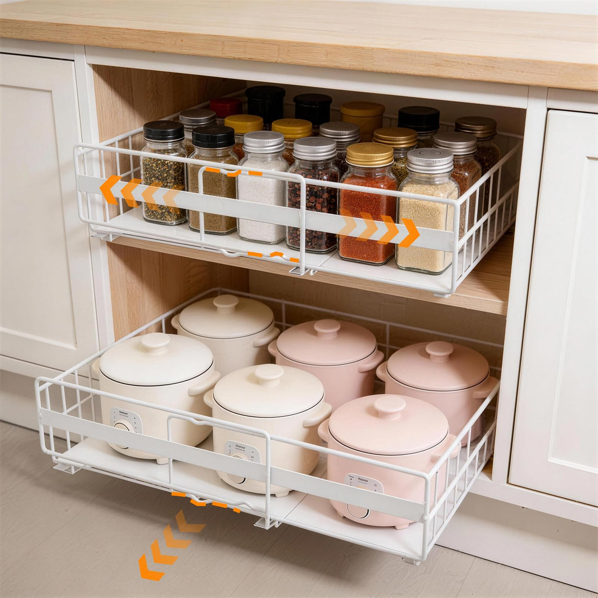 2 Pack Expandable Pull out Cabinet Organizer, Width - Image 1