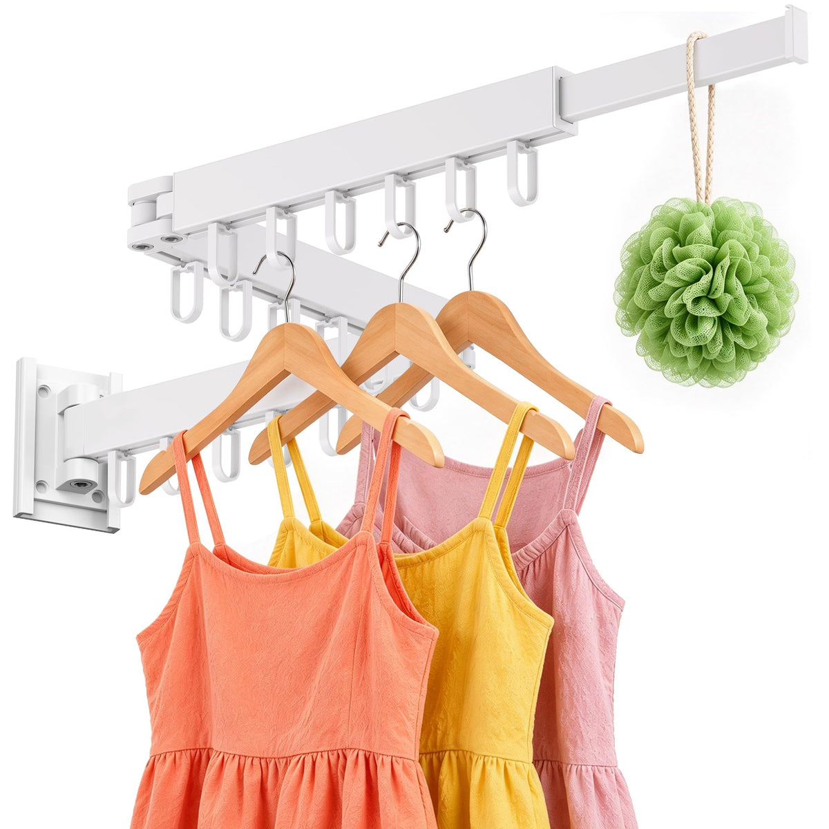 AKTOP Wall Mounted Clothes Drying Rack, Tri-Fold Laundry - Image 1