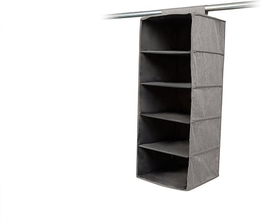 Covermates Keepsakes Hanging Closet Organizer - Heavy Duty Material, Sturdy Interior Shelves - Closet Storage, Grey Heather