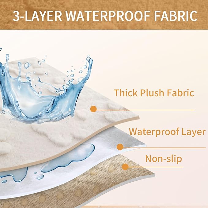 Waterproof Couch Cover for Dogs Washable,Fuzzy Pet Couch Covers for Sofa,Thick Soft Dog Mat Non-Slip Couch Covers for 3 Cushion Couch Sofa Pet Friendly (White, 35x82(1pc))