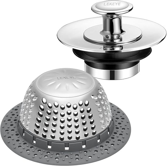 LEKEYE Shower Drain Hair Catcher | Bathtub Stopper/Shower Drain Cover/Drain Protector for Bathtub and Bathroom