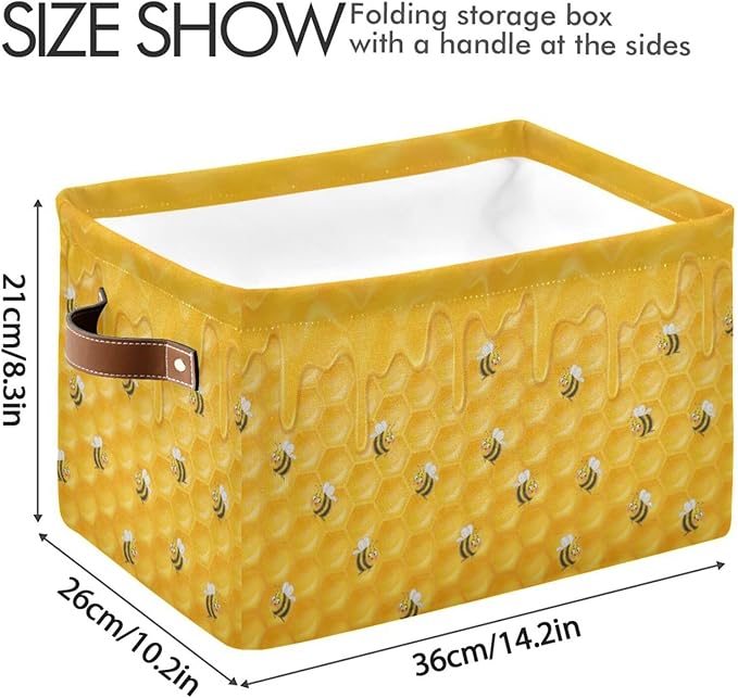 bee Rectangular Storage Basket Organizer Bin Shelf Baskets For Clothes Gifts For Home Office Dorm
