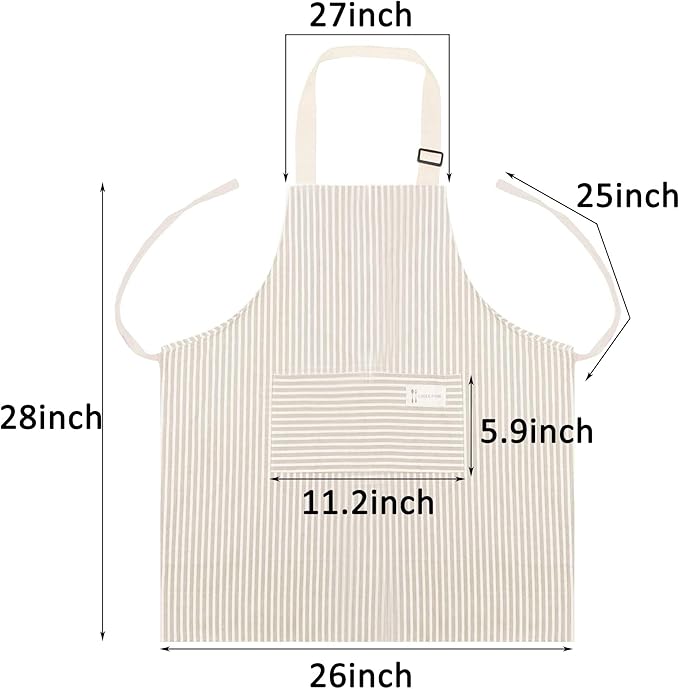 Lofekea Aprons 2 Pack Adjustable Bib Aprons with 2 Pockets Cotton Linen Cooking Kitchen Chef Apron for Women and Men