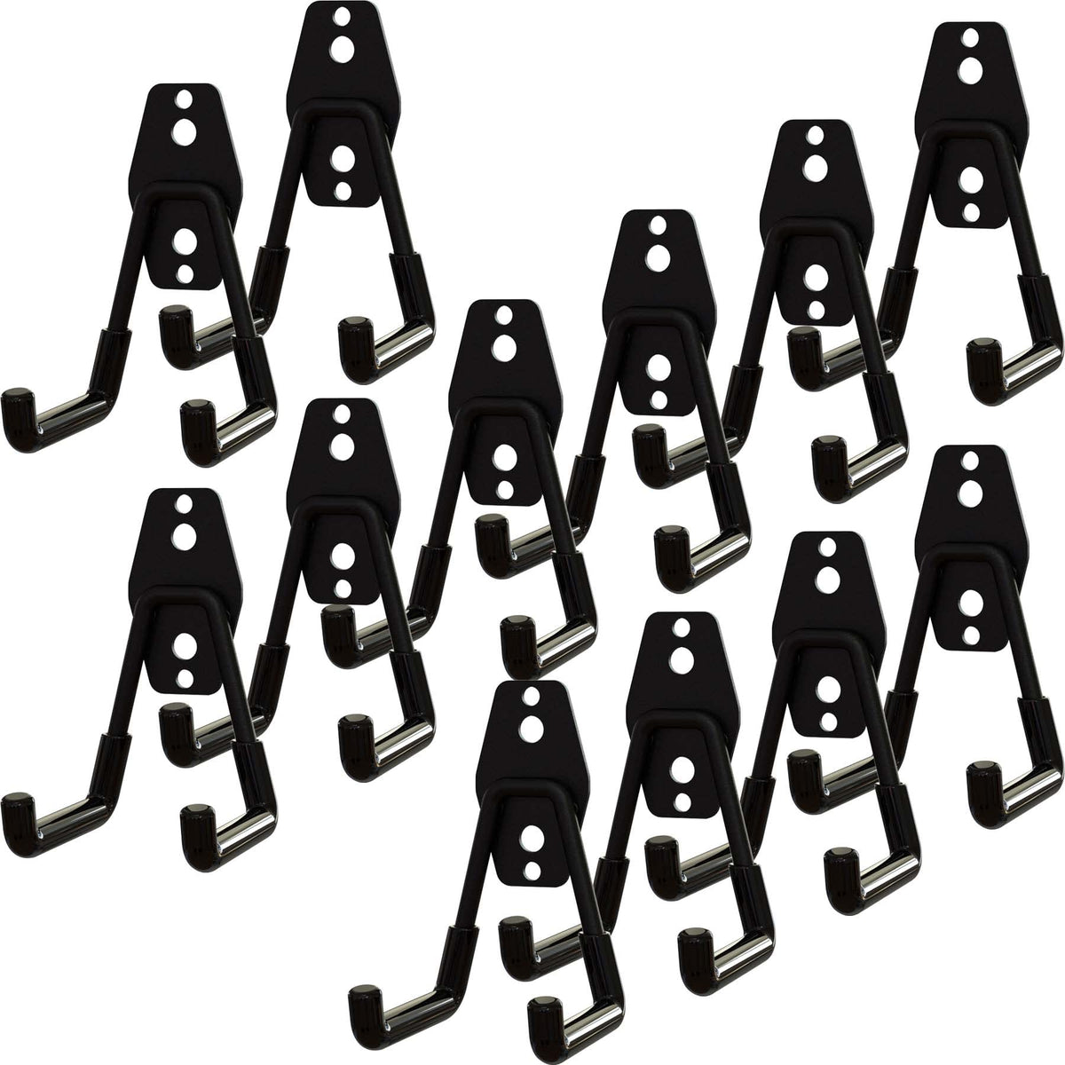 Garage Hooks Heavy Duty, 12 Pack Black Metal U Square | Garage Storage - Image 1