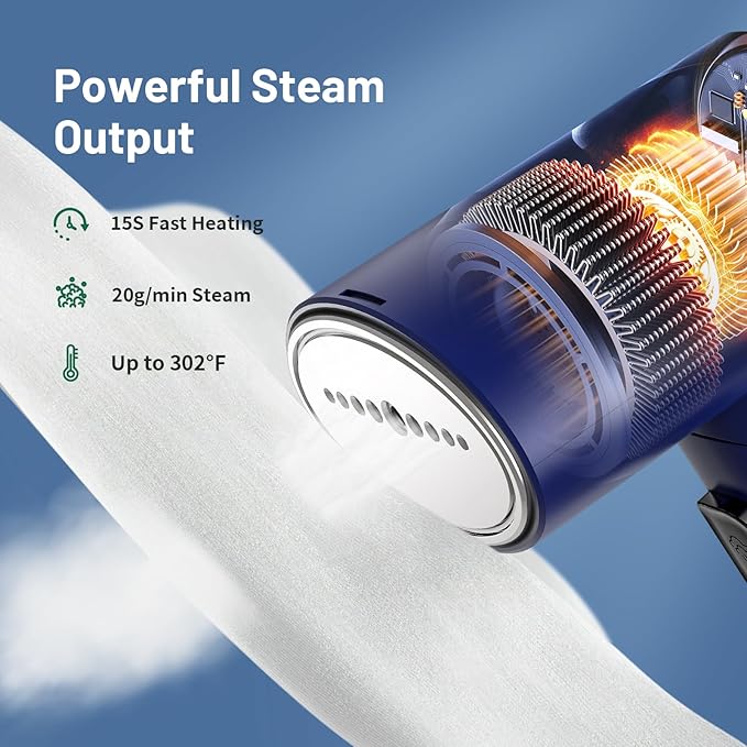 KEENSTAR Steamer for Clothes, Handheld Clothes Steamer and Garment Wrinkle Remover, 15s Fast Heat-Up, Foldable, 120V/220V Dual Voltage for Worldwide Travel