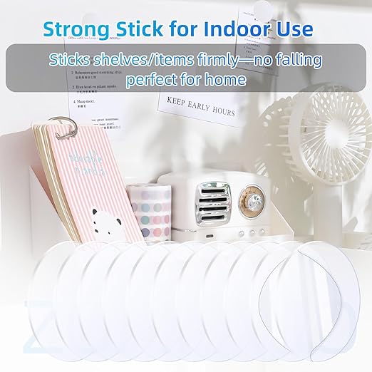 50PCS Heavy Duty Double Sided Adhesive Mounting Circle Tape- Waterproof,Strong Adhesion,Clear, High Strength,No Residue Removability for Hanging,Wall Mounting, Home Decor,Adhesive for Shower